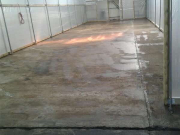 The thoroughly clean concrete floor