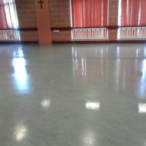 The completed floor shines